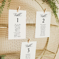 Elegant Cream Wedding Seating Chart Cards