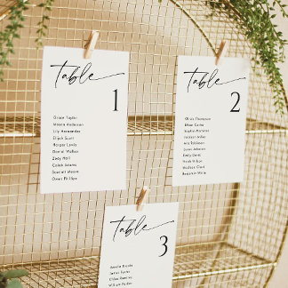 Elegant Cream Wedding Seating Chart Cards