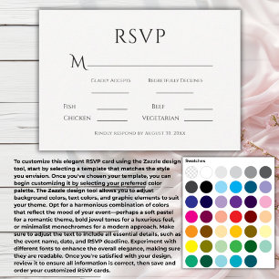 Elegant Create Your Own Colour Wedding RSVP Card