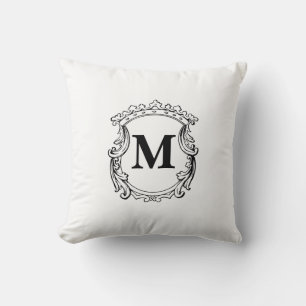 Elegant Crest Custom Monogram Cushion