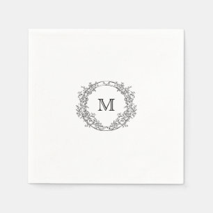 Elegant Crest Monogram Wedding Napkin