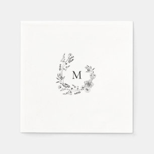 Elegant Crest Monogram Wedding Napkin