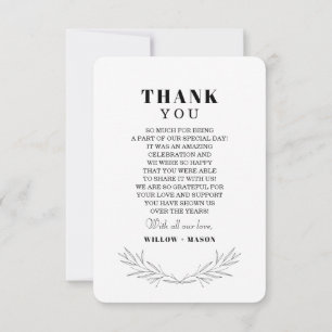 Elegant Crest Wedding Thank You Card with Photo