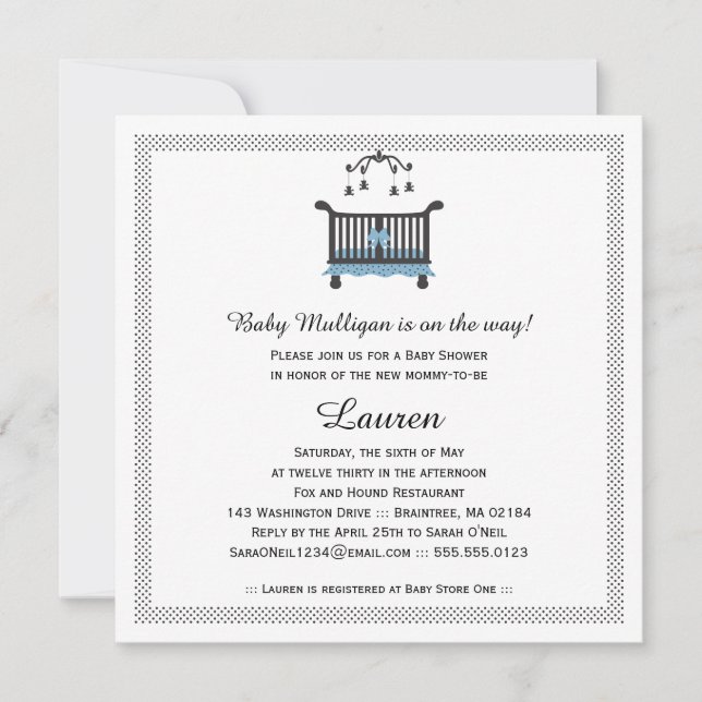 Elegant Crib | Baby Shower Invitation (Front)