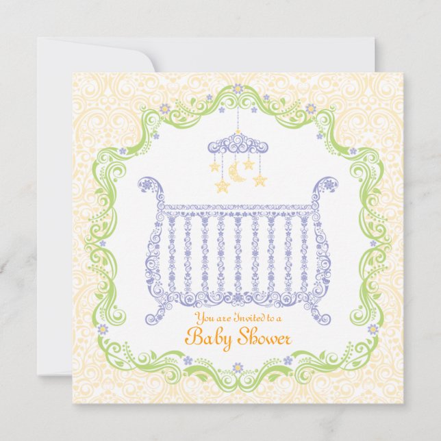Elegant Crib Baby Shower Invitation (Front)