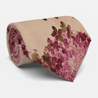 Elegant Crimson and Brown Limelight Hydrangea Tie