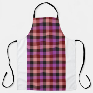Elegant crimson and plum plaid seamless pattern apron
