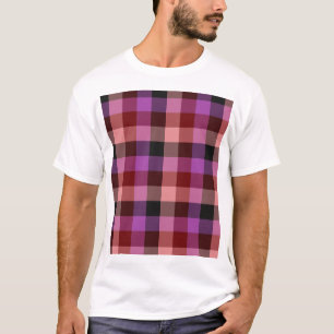 Elegant crimson and plum plaid seamless pattern T-Shirt