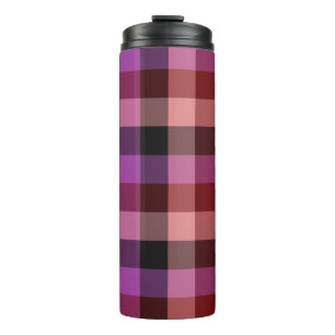 Elegant crimson and plum plaid seamless pattern thermal tumbler