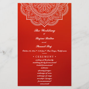 Elegant Crimson Indian Paisley Wedding Ceremony