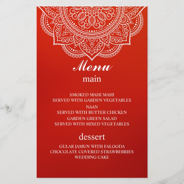 Elegant crimson Paisley Indian Hindu Wedding  (Front)