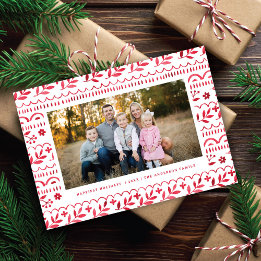 Elegant Crimson Red Watercolor Christmas Photo Holiday Card