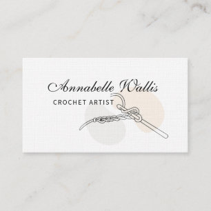 Elegant Crochet Artist Minimalist Business Card