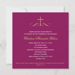 Elegant Cross Baptism/Christening/First Communion Invitation