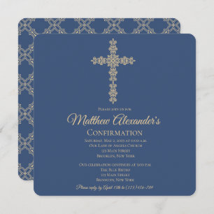 Elegant Cross Confirmation Invitation