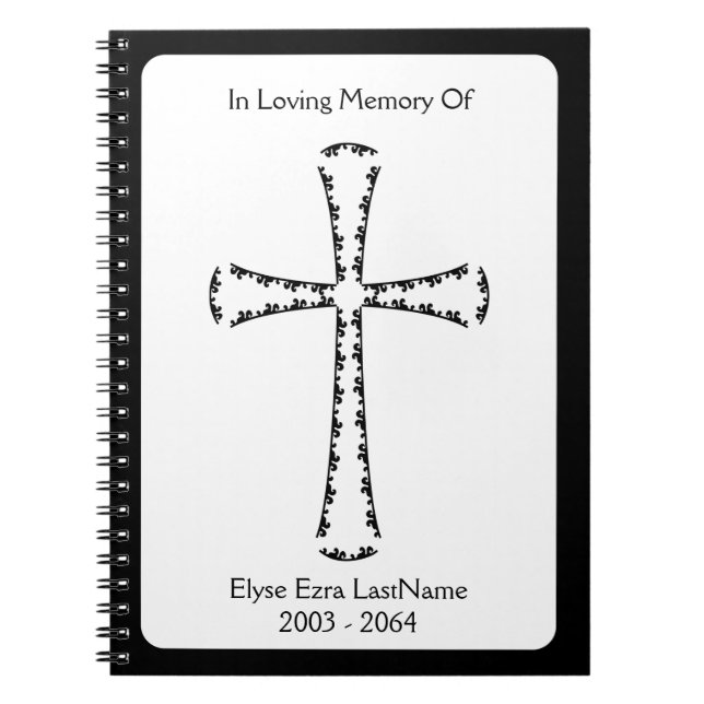elegant cross funeral book (Front)