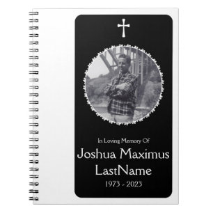 elegant cross funeral service guest book