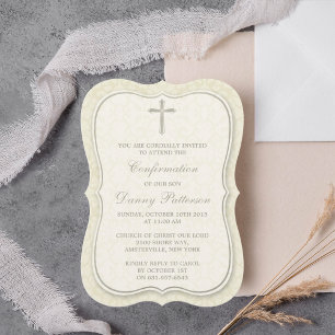 Elegant Cross Holy Communion Or Confirmation Invitation