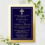 Elegant Cross Holy Communion Or Confirmation Real<br><div class="desc">Celebrate in style with these elegant and very trendy invitations. These invitations can be customised for any holy event including Confirmations,  Christenings,  Communions,  Baptisms and much more. The design is easy to personalise with your special event wording and your guests will be thrilled when they receive these fabulous invites.</div>