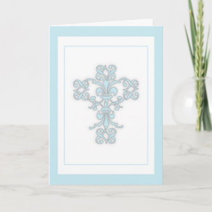 Elegant Cross in Black and White Thank You Card