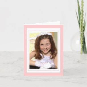 Elegant Cross in Pink Photo Thank You Card