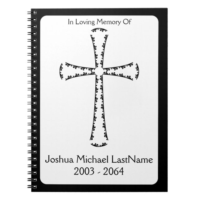 elegant cross memorial book (Front)