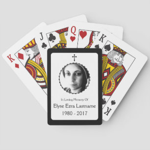 elegant cross memorial gift playing cards