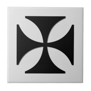 Elegant Cross Pattee Black, Light Grey Tile