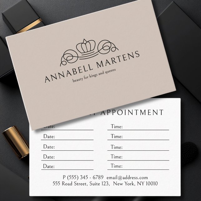 Elegant Crown Salon Light Brown Appointment Card (Elegant Crown Salon Light Brown Appointment Card)