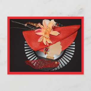 ELEGANT CROWNS -RED / BLACK POSTCARD