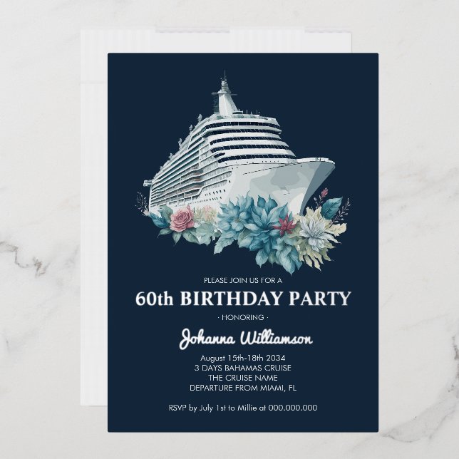 Elegant Cruise Trip Women 60th Birthday Party (Envelope)
