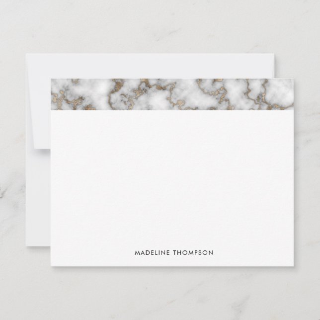 Elegant Crusted Gold Marble Classic Typography Card (Front)