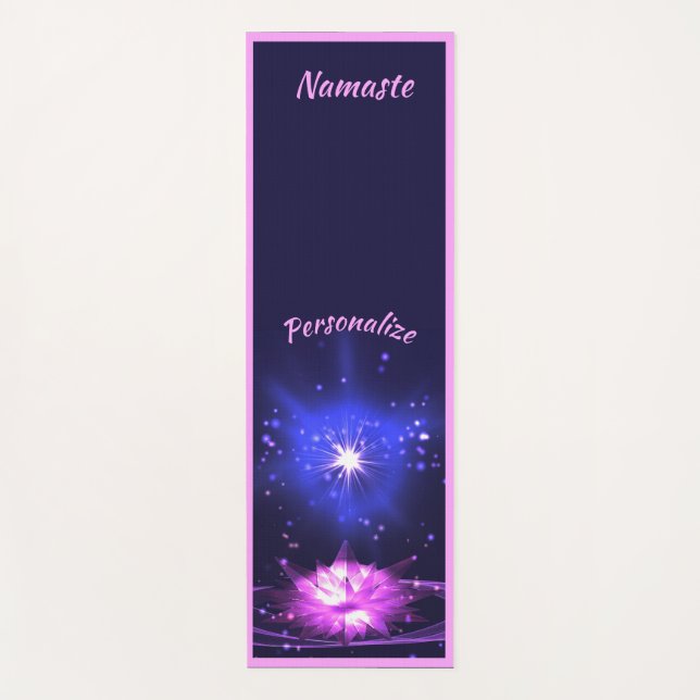 Elegant Crystal Lotus Flower Zen Yoga Namaste Yoga Mat (Front)
