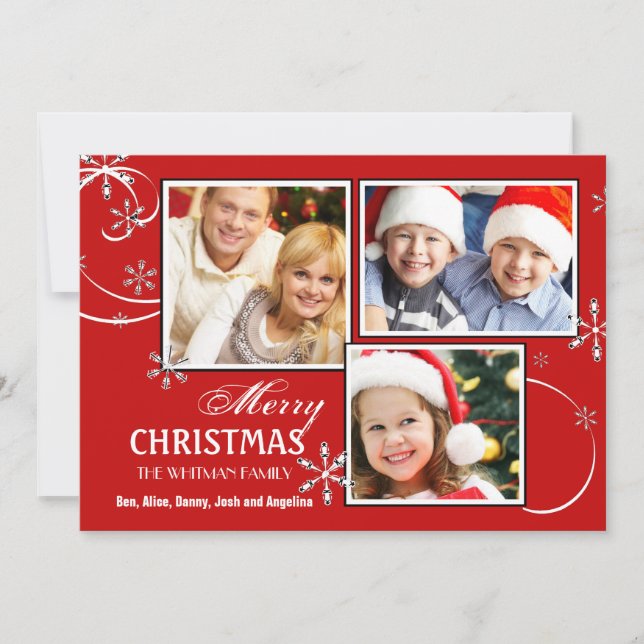 Elegant Crystals Holiday Photo Card (Front)