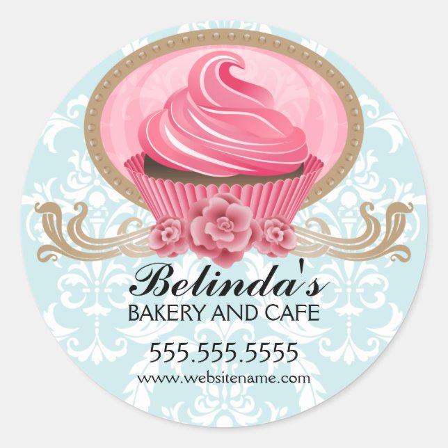 Elegant Cupcake Bakery Box Seal (Front)