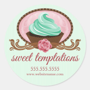 Elegant Cupcake Bakery Box Seals