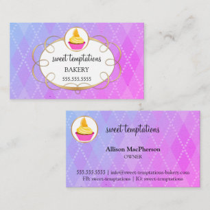 Elegant Cupcake Bakery Business Card