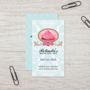 Elegant Cupcake Bakery Custom Business Card