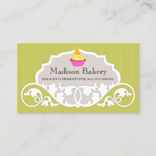 Elegant Cupcake Bakery Swirl Decoration Business Card