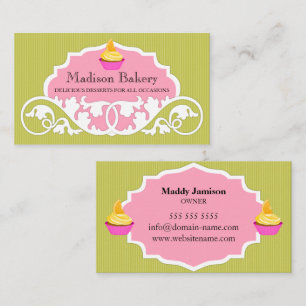 Elegant Cupcake Bakery Swirl Decoration Business Card