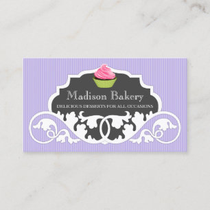 Elegant Cupcake Bakery Swirl Decoration Business Card