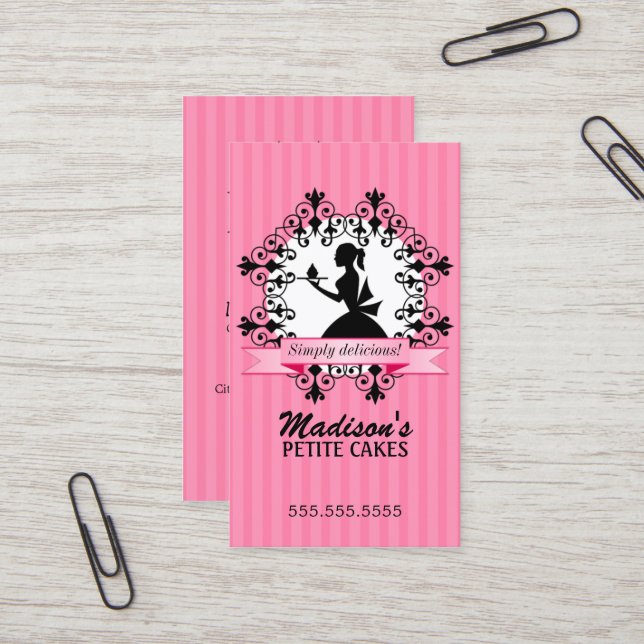 Elegant Cupcake Business Card (Front/Back In Situ)