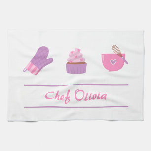 Elegant Cupcake Mitten Baking Baker Cook Tea Towel