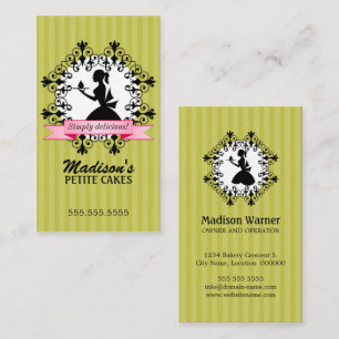 Elegant Cupcake Silhouette Woman Business Card