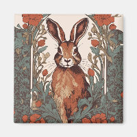 Elegant Curious Hare William Morris Inspired