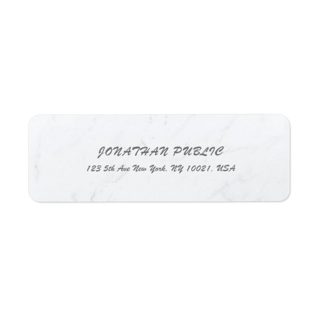 Elegant Cursive Brush Script White Marble Simple (Front)