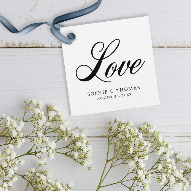 Elegant Cursive Love Wedding Favour Tags (Creator Uploaded)