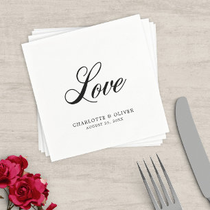 Elegant Cursive Love Wedding Napkins