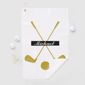 Elegant Cursive Script Custom Name Logo  Golf Towel
