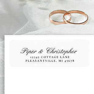 Elegant Cursive Script Wedding Return Address